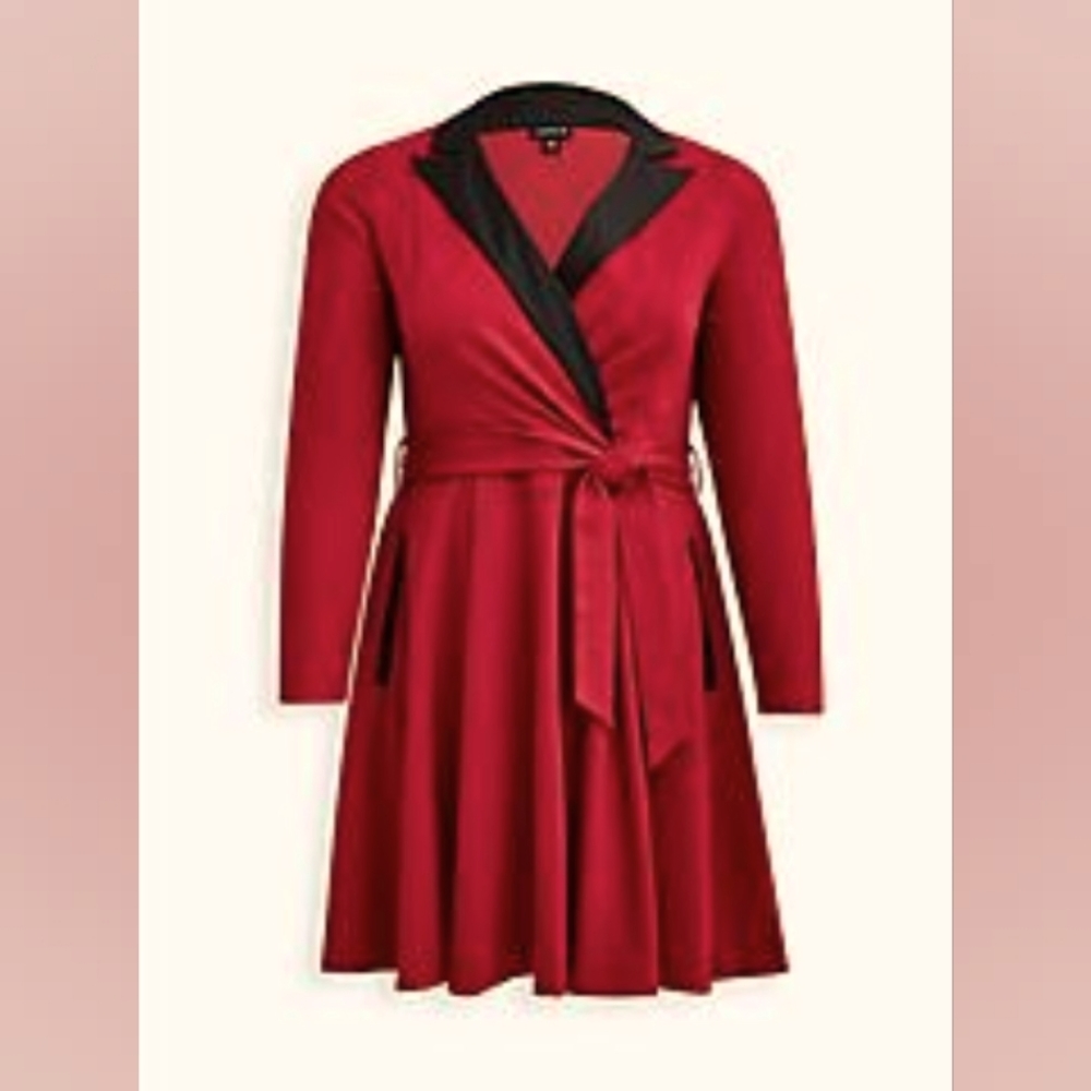 RED TORRID MINI TUXEDO DRESS SIZE 1